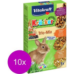 Vitakraft Konijn Kracker Honing/Popcorn/Active 3 In 1 - 10 stuks