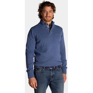 NZA - Blauwe wollen trui knoophals