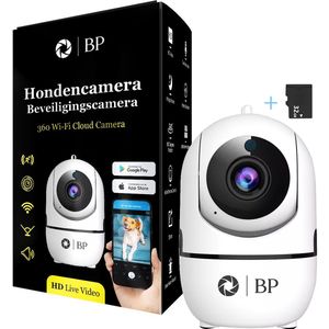 BP® Hondencamera- Met 32 GB SD Kaart - Huisdiercamera - Babyfoon - Beveiligingscamera Binnen - Indoor Camera - Pet Camera - Nightvision - 2.4 GHZ - Beweeg en Geluidsdetectie - Nederlandse Handleiding