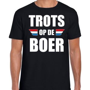 Boerenprotest shirt Trots op de boer t-shirt zwart heren - protest/actie voeren kleding/outfit S