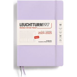 Leuchtturm1917 academic weekplanner - agenda - 18 maanden 2024 - 2025 - hardcover - A5 - lilac