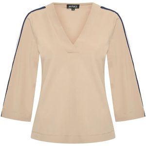 Travel Top V-Hals Tape 2666 Latte