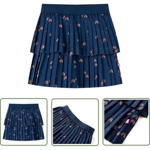 vidaXL Meisjesrokje - Kinderrokje - Kinderrokje 104 marineblauw - Blauwe Rok - Regenboog Rok - Kindermode