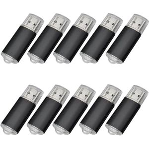 10 USB-sticks 512 MB, USB 2.0, Zwart - Ideaal voor Opslag
