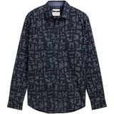 TOM TAILOR - Overhemd - Marine - Regular Fit - Lange Mouw