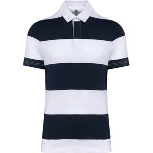 Kariban Gestreepte uniseks polo korte mouwen K286 - Navy / White Stripes - XS