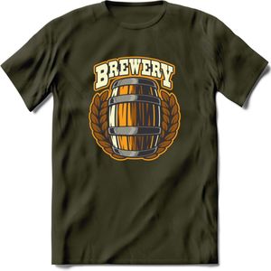 Beer Barrel T-Shirt | Bier Kleding | Feest | Drank | Grappig Verjaardag Cadeau | - Leger Groen - XXL