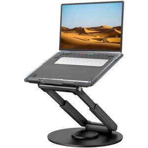TRANKIELO® - Ergonomische Laptopstandaard, in Hoogte Verstelbaar met 360° Draaibare Basis, Perfecte Computerstandaard voor Thuis en Kantoor