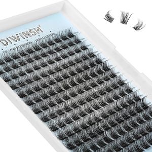 Clusters van valse wimpers, 168 stuks, 10-14 mm D-krul – individuele wimperextensies voor thuisgebruik