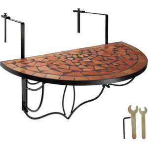 tectake- Balkontafel mozaïek klapbaar terracotta - 402765