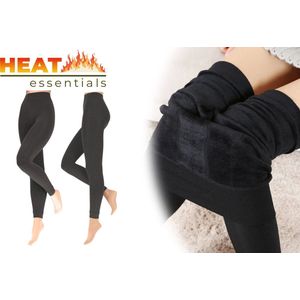 Heat Essentials - Fleece Legging Dames - Donkergrijs - S/M - 1 Pack - Gevoerde Legging Dames - Blikdicht - TikTok Legging - Fleece Panty