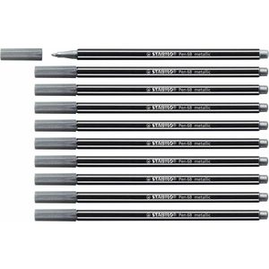 Viltstift STABILO Pen 68/805 metallic zilver - 10 stuks