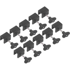 Vakmanschap Verstelbaar Kindveilig Schuifraamslot - 15Pack Aluminium Frame Sleutel - Zwart - Kantoor