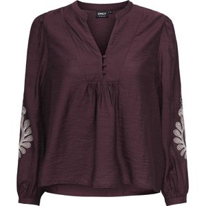 ONLY - Blouse 'ONLKana' - Wijnrood - Wijde Blouse