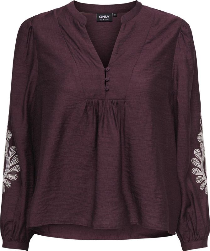 ONLY - Blouse 'ONLKana' - Wijnrood - Wijde Blouse
