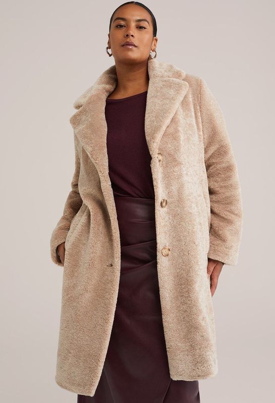 WE Fashion Dames jas van imitatiebond - Curve