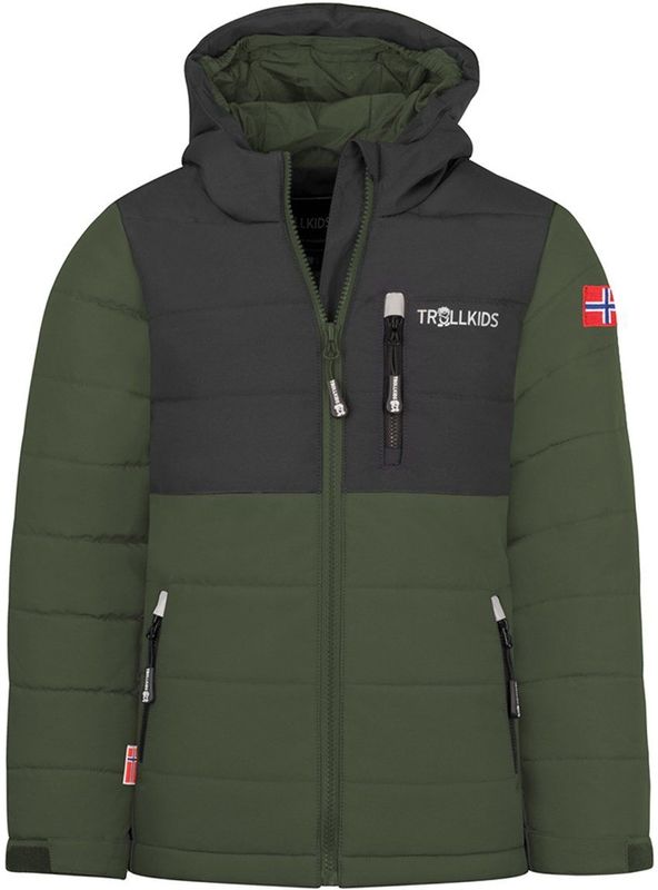 Trollkids - Kid's Hemsedal Snow Jacket - Skijas - Olijfgroen - 100% Polyester