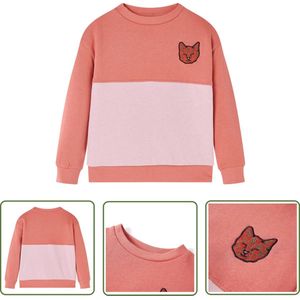 vidaXL Meisjeskledij - Kindertruien - Kindertrui blokontwerp 116 roze - Roze Kleding - Kindermode - Kindertrui