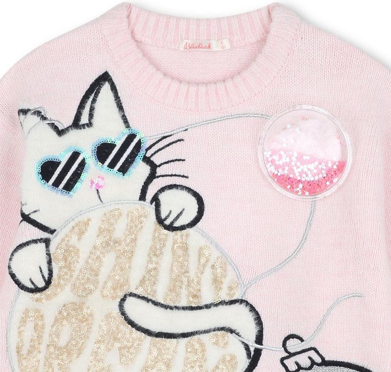 Billieblush - U21380 - Kattentrui - Roze - Casual - Katoen