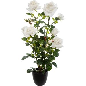 Decoratieve kunstmatige planten rozen fluweel 74 cm - Overig - Wit - SILUMEN