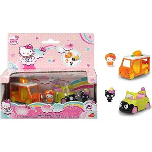 Hello Kitty speelset 2-pack Orange Truck & Chococat Ice Cream Coupe 15 x 18 cm