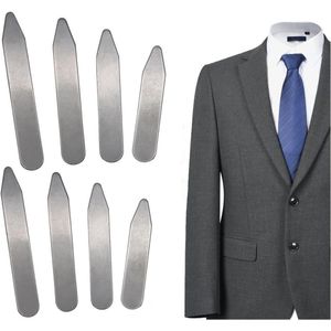 Kraaghemd met metalen kraagstaafjes voor heren, 8 stuks in 4 maten