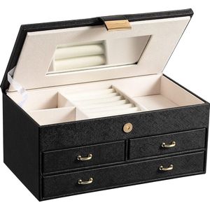 Adel Dream - Sieradendoosje - Kunstleer - Roségouden Gesp - Gouden Handgreep