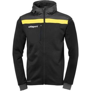 Uhlsport Offense 23 Trainingsjack Met Capuchon Heren - Zwart / Antraciet / Limoen | Maat: XL