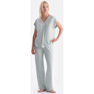 Dagi Pyjamaset met Korte Mouwen, V-hals en Broek met Normale Taille