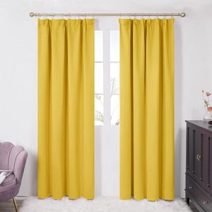 Verduisteringsgordijn, Ondoorzichtig, Satijnen Gordijn met Gordijnband - 1 st. Extra Lang Gordijn, Elegant, Effen, Woonkamer, Slaapkamer, 135x300 cm, Beige
