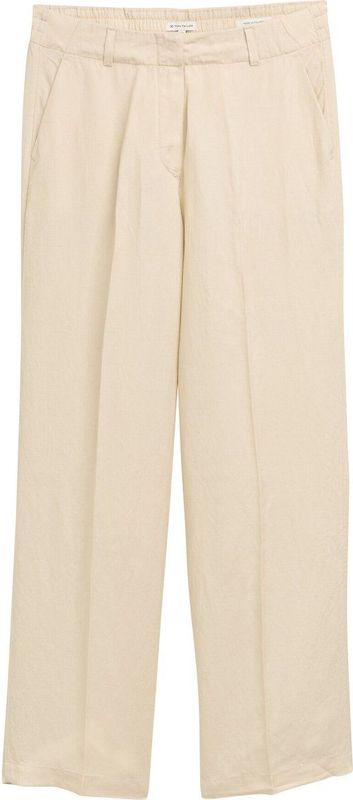 TOM TAILOR TTLEA Wide Leg broek voor dames met linnen aandeel, 21650, Summer Beige, 32W / 32L