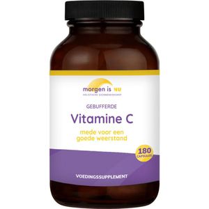 Niet-zure vitamine C | Maag- en darmvriendelijk | Hoge opneembaarheid | 180 vegan capsules | Morgen is Nu