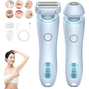Epilateur - Elektrische Scheerapparaat - Blauw - 2 in 1 Ladyshaves voor Vrouwen