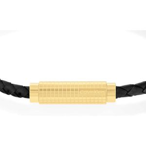 Calvin Klein CJ35000423 Heren Armband - Leren armband - Sieraad - Leer - Zwart - 4 mm breed - 19.5 cm lang