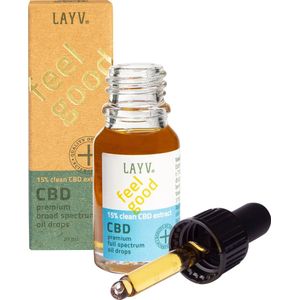 LAYV® 15% CBD Olie Druppels - Natuurlijk 1500 mg CBD Full Spectrum Hennep Extract - Milde Smaak - Vegan