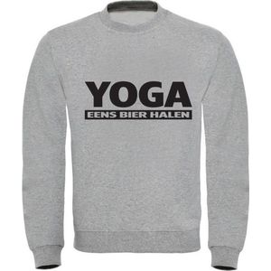 Yoga eens bier halen | zuipen | feest | alcohol | drank | Unisex | Trui | Sweater | Hoodie | Capuchon | Grijs