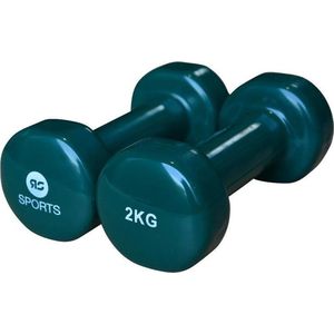 RS Sports Dumbells set - 2 x 2 kg dumbbells - Vinyl - Groen