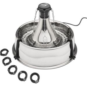 PetSafe Drinkwell® 360 Stainless Steel Pet Fountain - RVS drinkfontein voor katten en honden - Met vrijvallende waterstromen - Inhoud 3,8 liter - RVS drinkfontein 3.8 liter