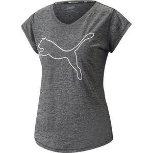 PUMA Train favorite heather cat tee Dames Sportshirt - Zwart - Maat XS