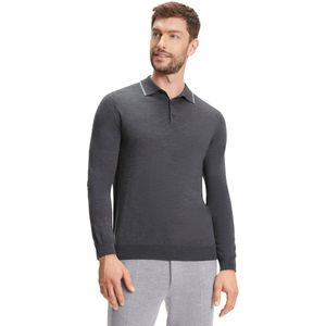 FALKE Basic Polo elegante klassieker wol trui heren grijs - maat XL