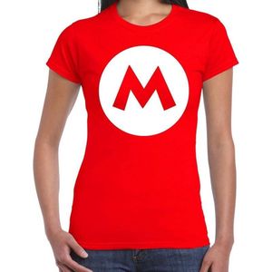 Mario loodgieter verkleed t-shirt rood voor dames - carnaval / feest shirt kleding / kostuum XL