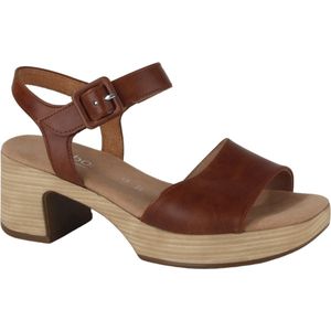 Gabor - 721.1.0 - Sandalen - Camel - Leer - Blokhak 6 cm