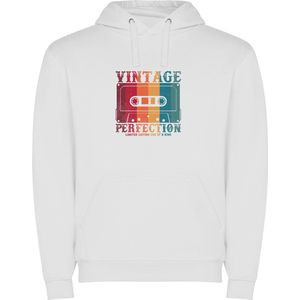 Witte unisex hoodie met “Vintage Perfection“ Print Full Color merk Roly maat S