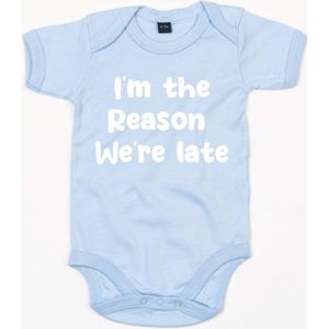 Rompertje I Am The Reason We Are Late-Dusty Blue-3-6 Maanden