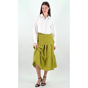 YesMooi - Groene Midi Rok - 3-Lagen Design - S (36)