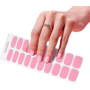 Pink Gellac UV Nagelstickers - Gellak Stickers 0045 Poppy Pink - Nail Art Gel Stickers voor Nagels - 20 stuks in 10 maten