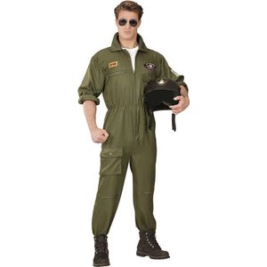 Widmann - Leger & Oorlog Kostuum - Gevechtspiloot Cruising Altitude - Man - Groen - Large - Carnavalskleding - Verkleedkleding