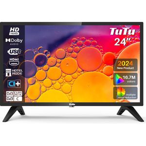 TuTu TUB24F1DN 24 inch HD LED TV HDMI,USB, CI+ Triple Tuner met DVB-T/T2/C/S/S2