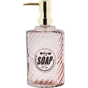 Zeepdispenser MAYE - Best Soap - Roze / Goud - Transparant - Glas - 414 ml