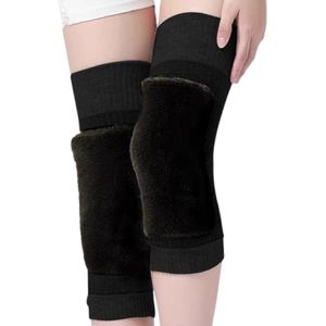Wollen Warme Kniebraces Winter – Dikke Elastische Kniewarmers Tegen Koude Benen & Gewrichtspijn – Ademend Kniebeschermer voor Senioren, Mannen & Vrouwen – 1 Paar